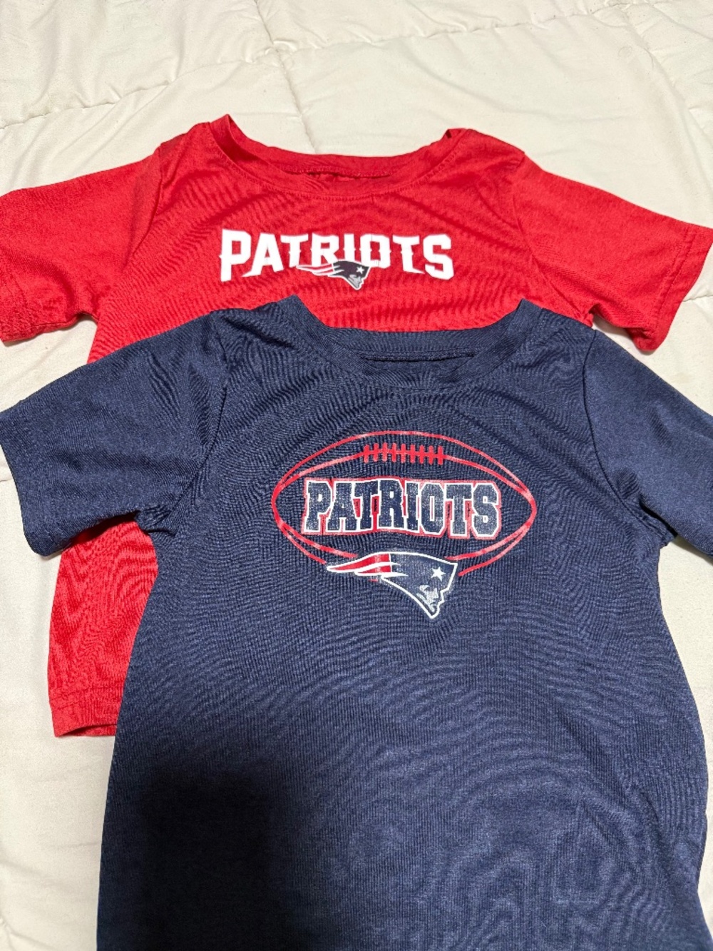 Lot of 2 NFL Team Apparel New England Patriots NFL Toddler Shirt Red/Blue 3T
